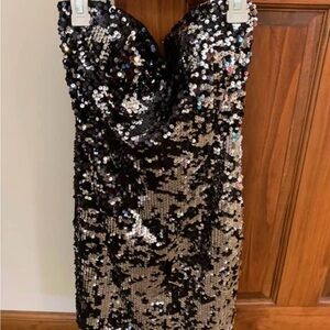 Sequin Black and Silver Dress